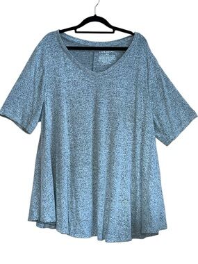 𝐋𝐀𝐍𝐄 𝐁𝐑𝐘𝐀𝐍𝐓 | GRAY HEATHERED FLOWY TOP